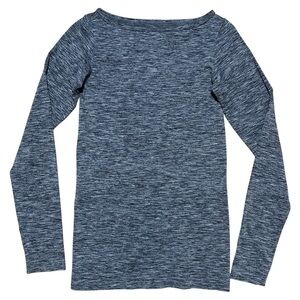 Athleta Wm’s Renew Ballerina Neckline Longsleeve Top In Gray Heather Sz M